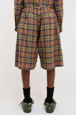 The Elder Statesman Burnout Plaid Raver Short