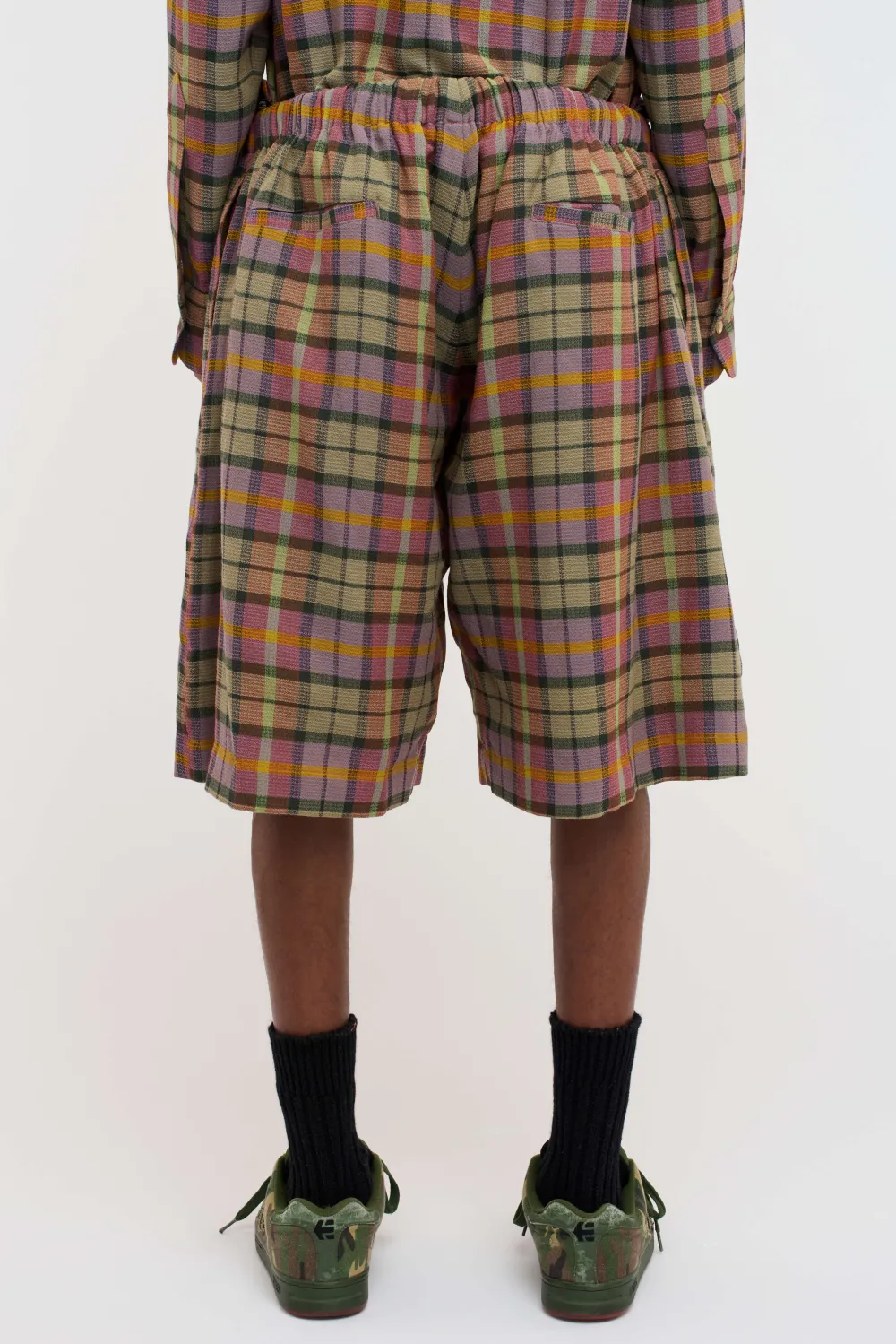 The Elder Statesman Burnout Plaid Raver Short