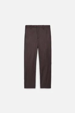 The Elder Statesman Chalkstripe Flat Front Trouser