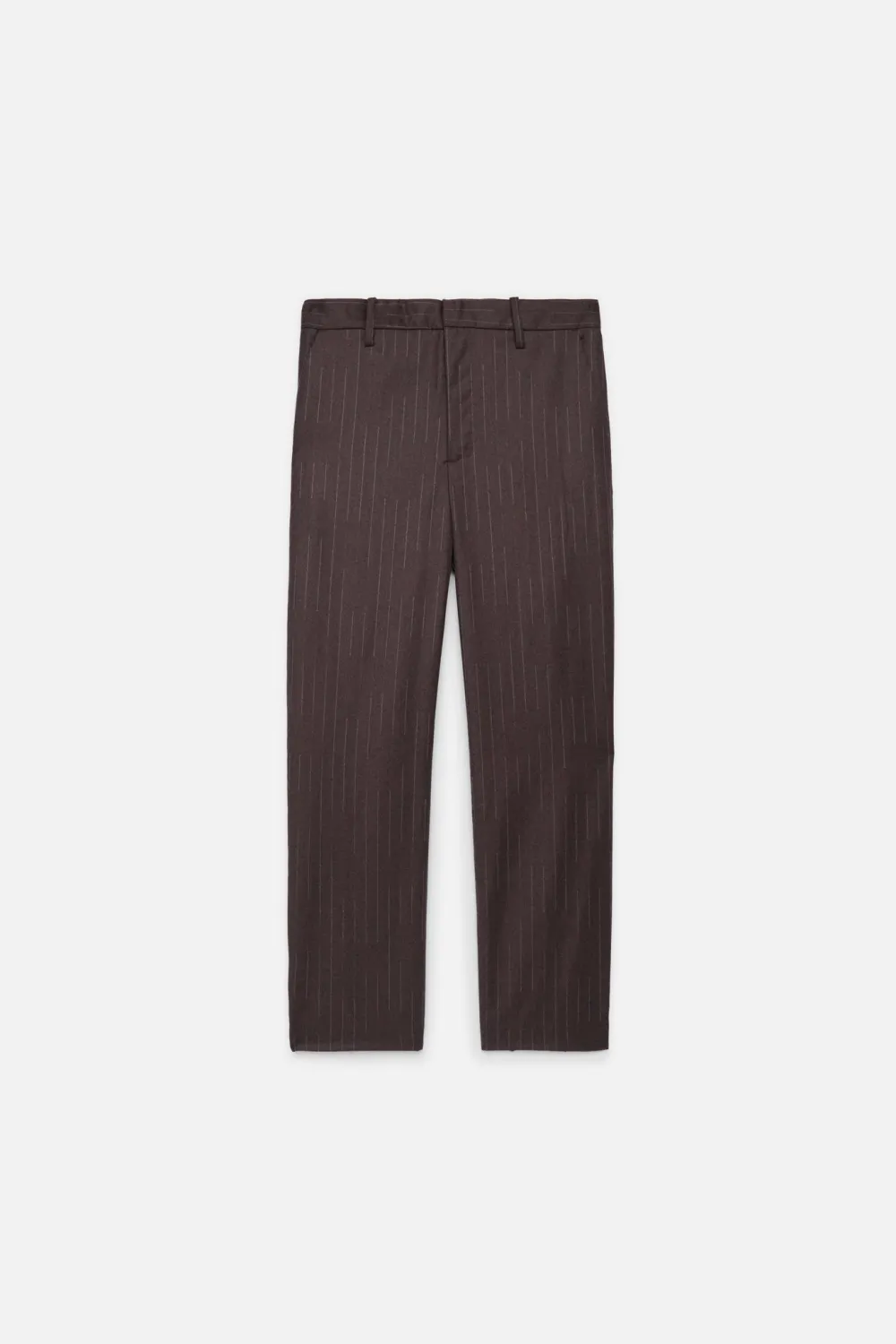 The Elder Statesman Chalkstripe Flat Front Trouser