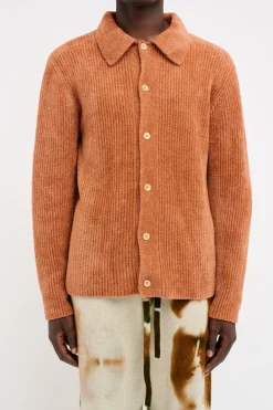 The Elder Statesman Chenille Button-Up Shirt