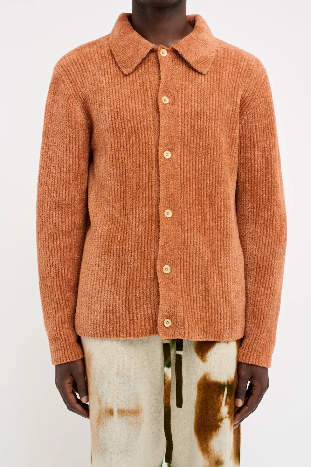 The Elder Statesman Chenille Button-Up Shirt