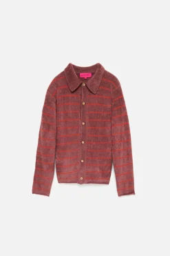The Elder Statesman Chenille Pool Stripe Button-Up