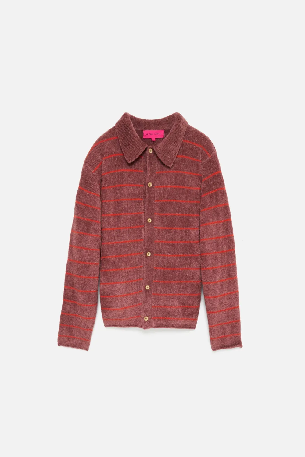 The Elder Statesman Chenille Pool Stripe Button-Up