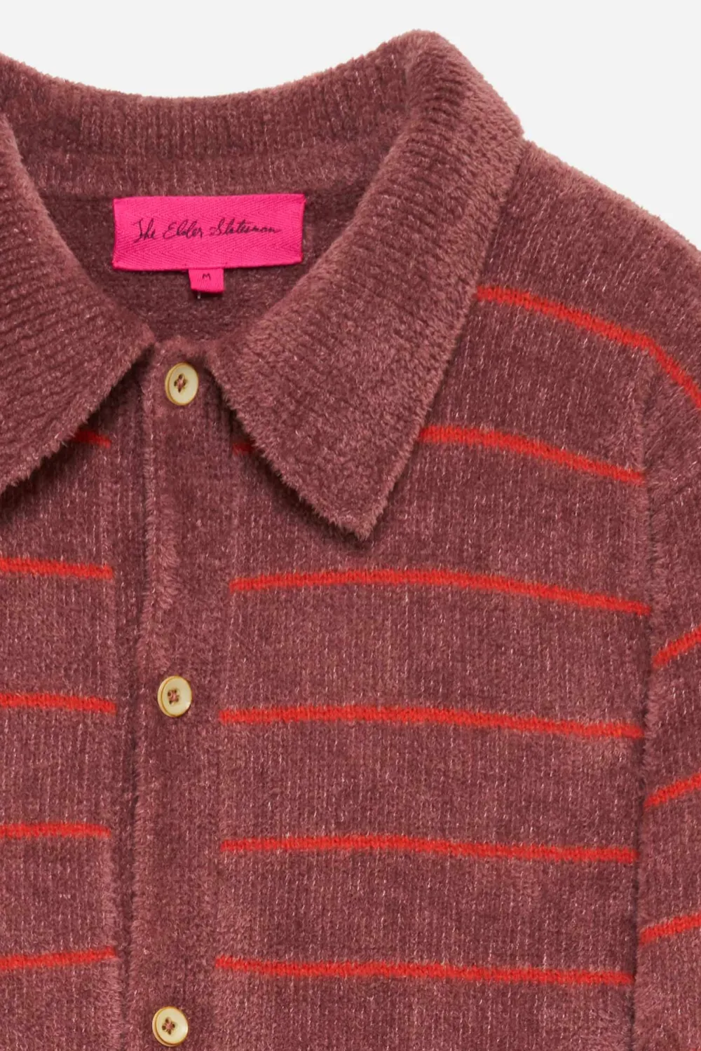 The Elder Statesman Chenille Pool Stripe Button-Up