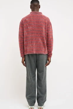 The Elder Statesman Chenille Pool Stripe Button-Up