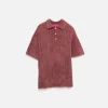 The Elder Statesman Chenille Rib Short-Sleeved Polo
