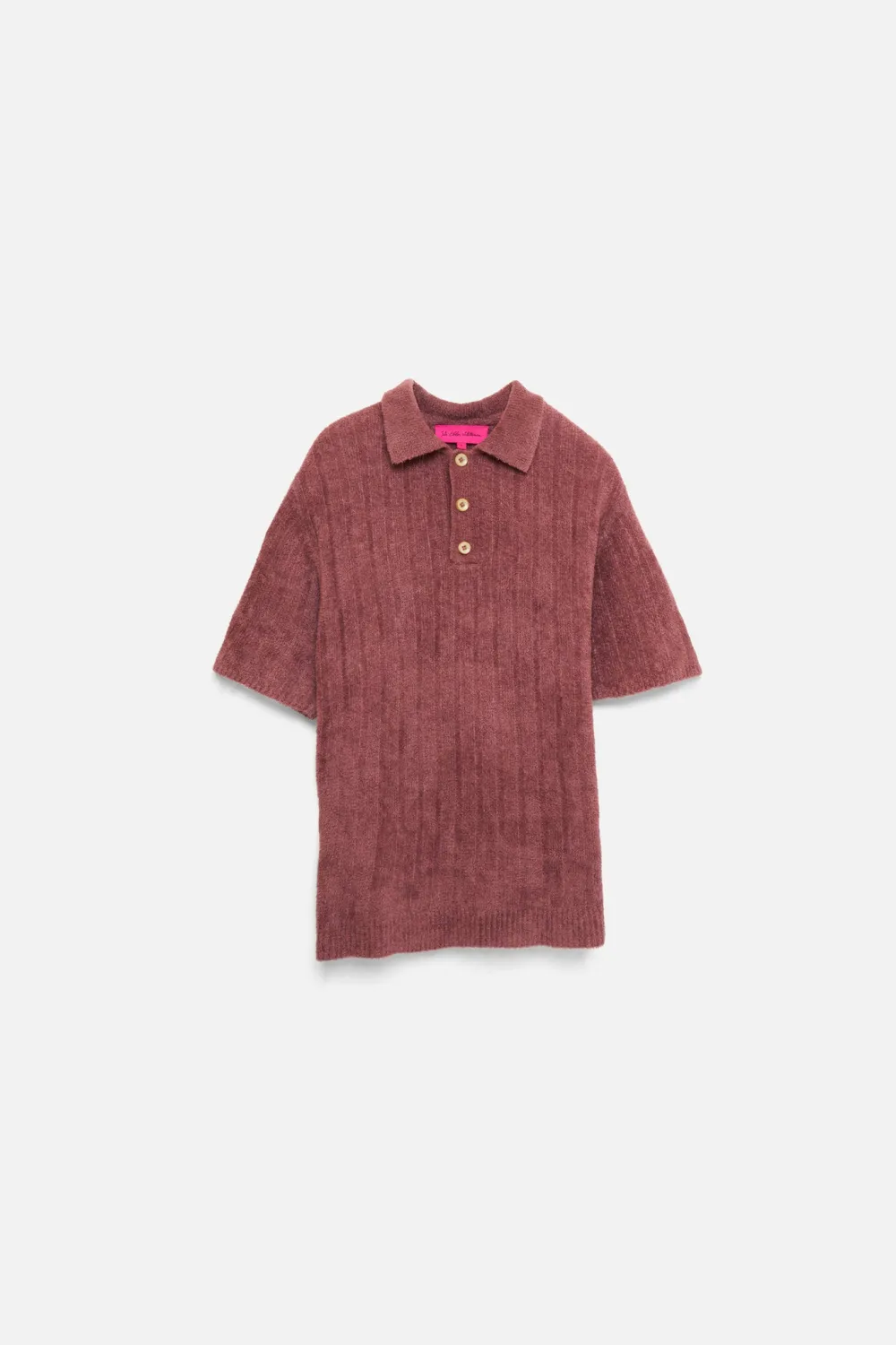 The Elder Statesman Chenille Rib Short-Sleeved Polo