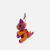 The Elder Statesman Crochet Dinosaur Keychain Charm