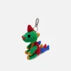 The Elder Statesman Crochet Dinosaur Keychain Charm