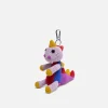 The Elder Statesman Crochet Dinosaur Keychain Charm