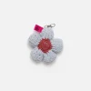 The Elder Statesman Crochet Flower Bud Keychain Charm