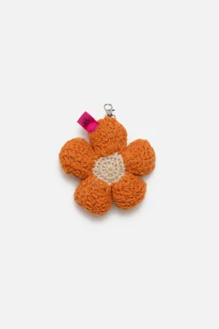 The Elder Statesman Crochet Flower Bud Keychain Charm