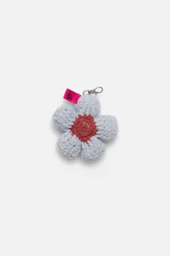 The Elder Statesman Crochet Flower Bud Keychain Charm