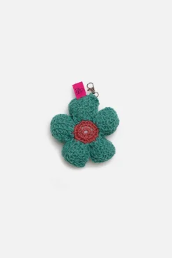 The Elder Statesman Crochet Flower Bud Keychain Charm