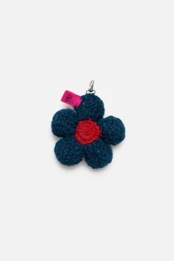 The Elder Statesman Crochet Flower Bud Keychain Charm