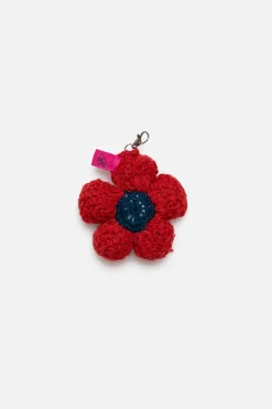 The Elder Statesman Crochet Flower Bud Keychain Charm