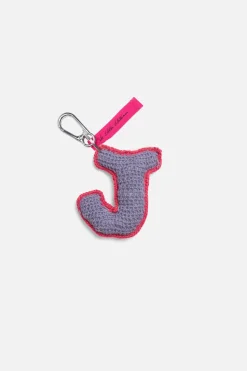 The Elder Statesman Crochet Letter Keychain Charm