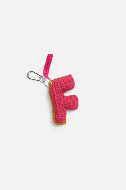 The Elder Statesman Crochet Letter Keychain Charm