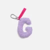 The Elder Statesman Crochet Letter Keychain Charm