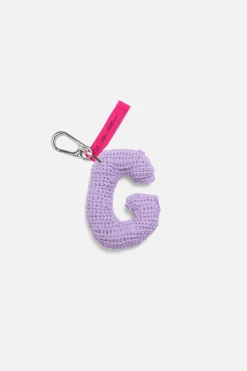 The Elder Statesman Crochet Letter Keychain Charm
