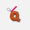 The Elder Statesman Crochet Letter Keychain Charm