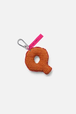 The Elder Statesman Crochet Letter Keychain Charm