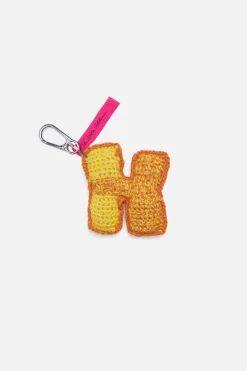 The Elder Statesman Crocet Letter Keycain Carm