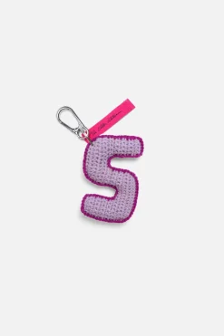 The Elder Statesman Crochet Letter Keychain Charm