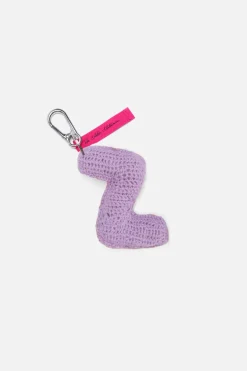 The Elder Statesman Crochet Letter Keychain Charm