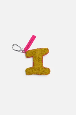 The Elder Statesman Crochet Letter Keychan Charm