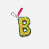 The Elder Statesman Crochet Letter Keychain Charm