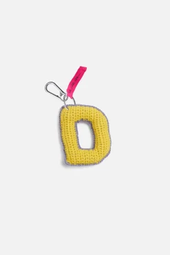 The Elder Statesman Crochet Letter Keychain Charm