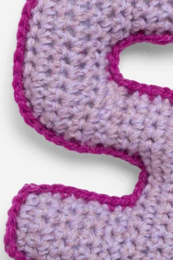 The Elder Statesman Crochet Letter Keychain Charm