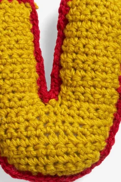 The Elder Statesman Crochet Letter Keychain Charm
