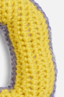 The Elder Statesman Crochet Letter Keychain Charm