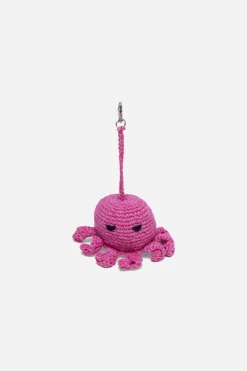 The Elder Statesman Crochet Octopus Keychain Charm