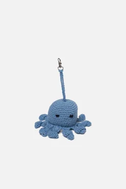The Elder Statesman Crochet Octopus Keychain Charm