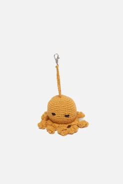 The Elder Statesman Crochet Octopus Keychain Charm