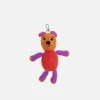 The Elder Statesman Crochet Teddy Bear Keychain Charm