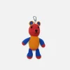 The Elder Statesman Crochet Teddy Bear Keychain Charm
