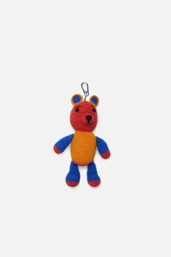 The Elder Statesman Crochet Teddy Bear Keychain Charm