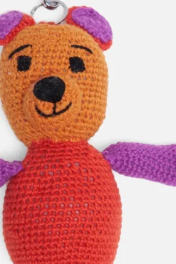 The Elder Statesman Crochet Teddy Bear Keychain Charm
