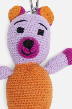 The Elder Statesman Crochet Teddy Bear Keychain Charm