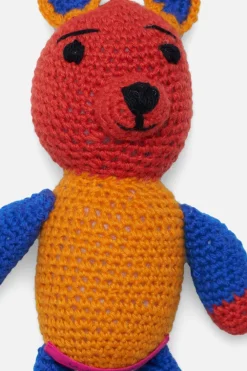 The Elder Statesman Crochet Teddy Bear Keychain Charm
