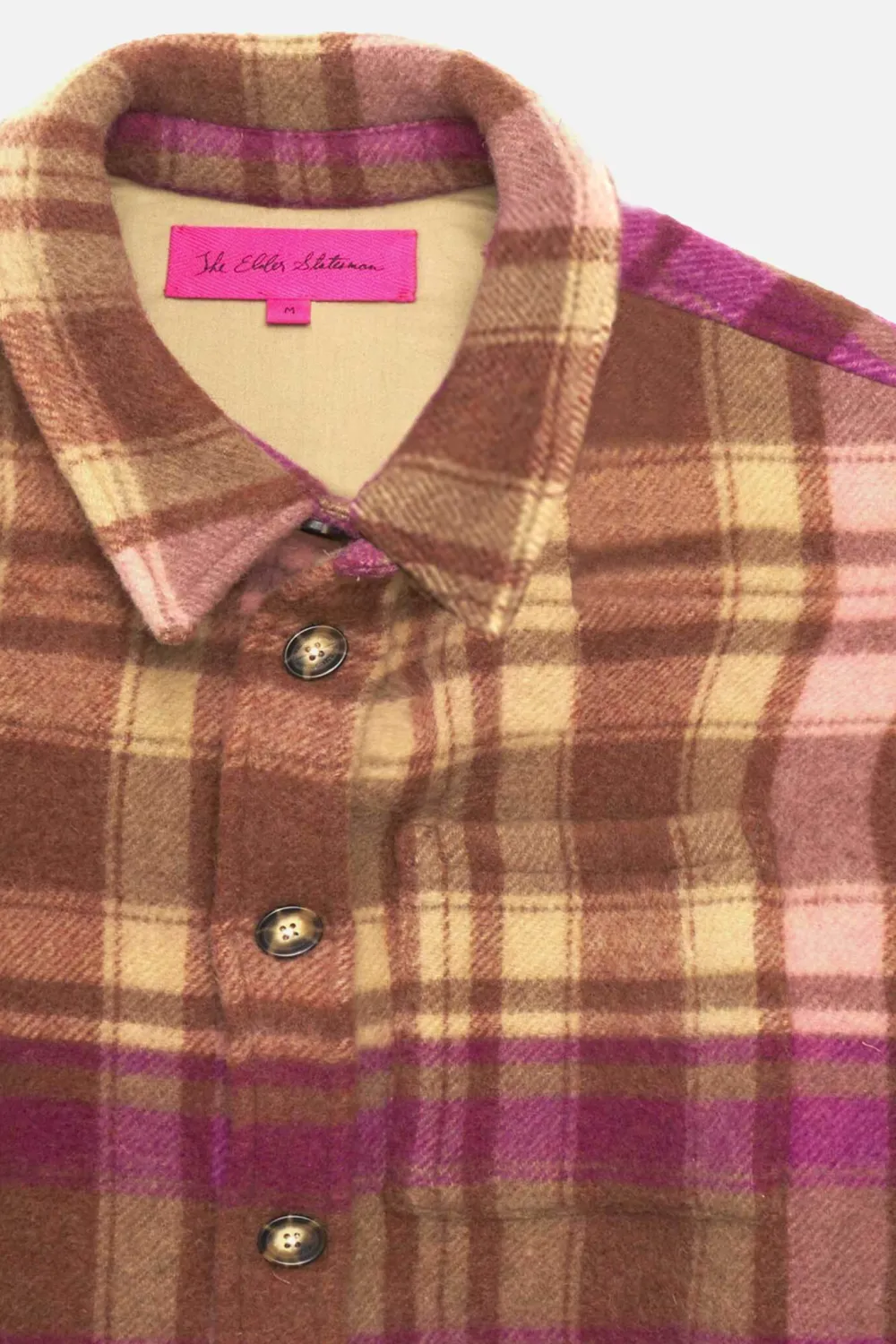 The Elder Statesman Felt Check Overshirt