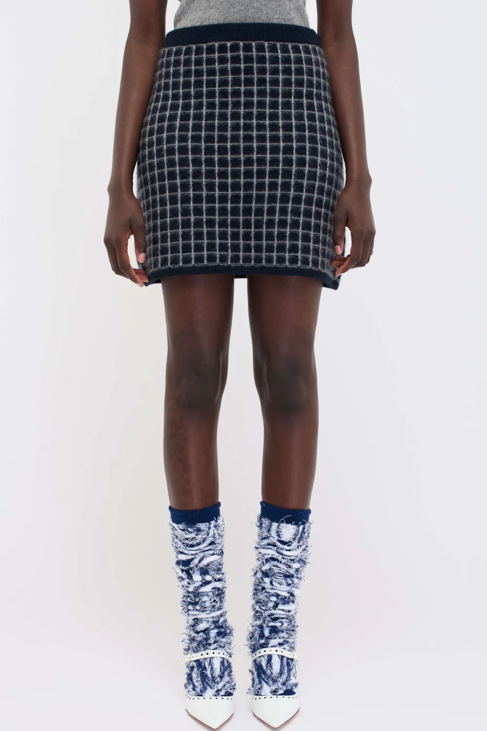 Women The Elder Statesman Grid Stitch Skirt