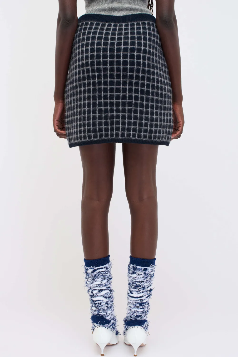 Women The Elder Statesman Grid Stitch Skirt