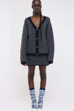 Women The Elder Statesman Grid Stitch Women's Cardigan