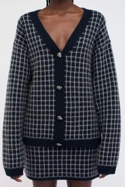 Women The Elder Statesman Grid Stitch Women's Cardigan